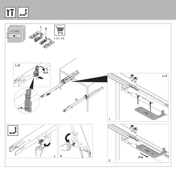 H Klizac Actro 5D Silent/Push potp.izvl./40 kg 450mm (PAR) - slika 8