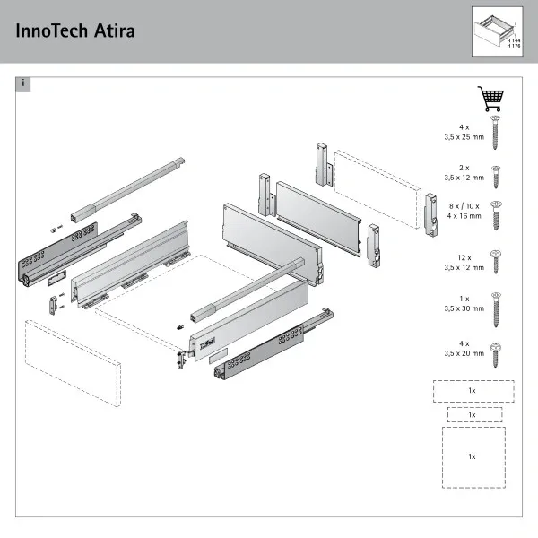 H Atira stranica fioke H70 520mm antracit (PAR) - slika 8