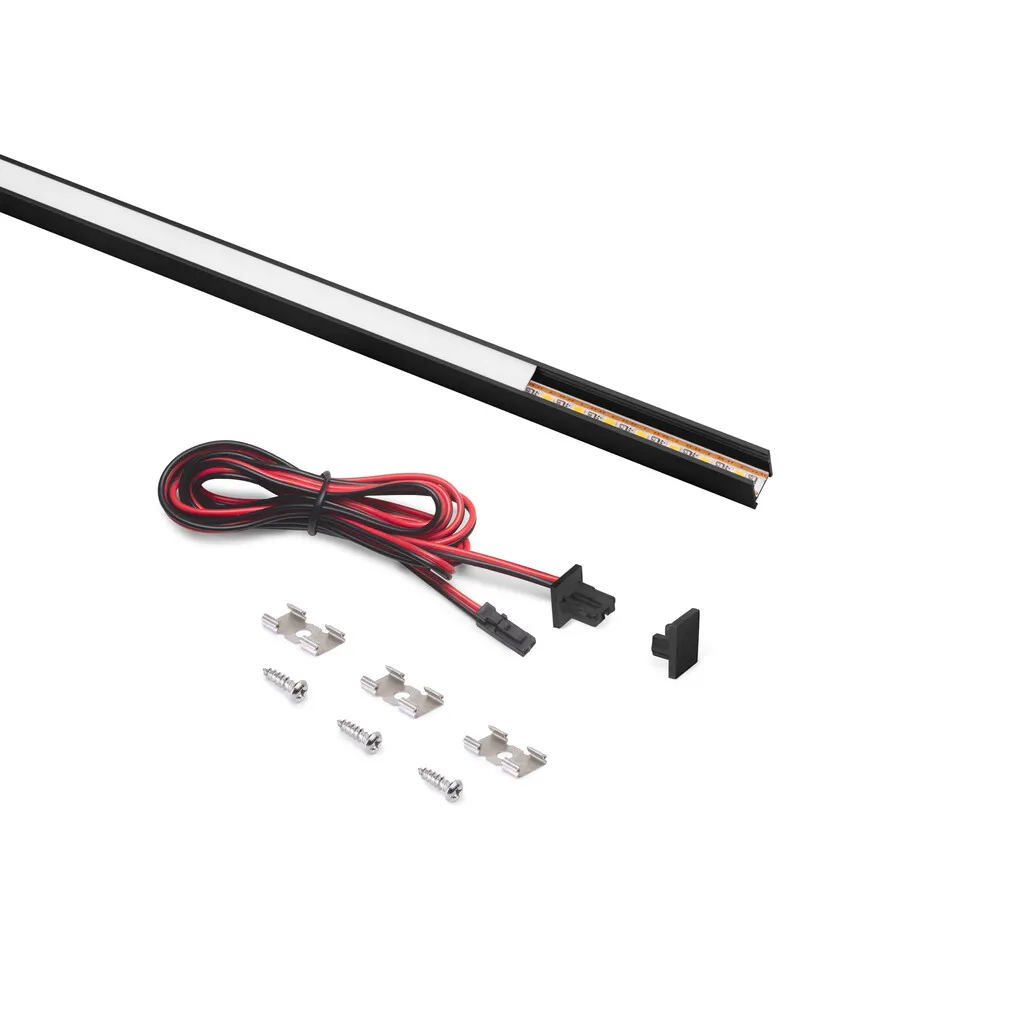 LED LAMPA PYXIS NADGRADNA TOPLO BELA 2700K 8W/M 120LED 24DC 2,9M CRNA
