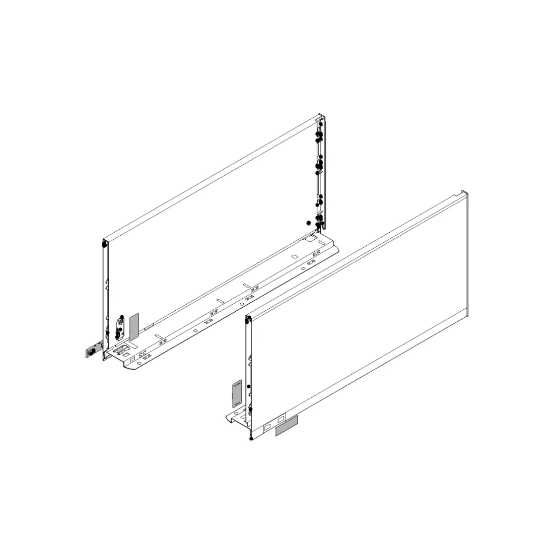 LEGRABOX STRANICA SIVA ZA VISINU F /241MM/450MM/40KG 770F4502S